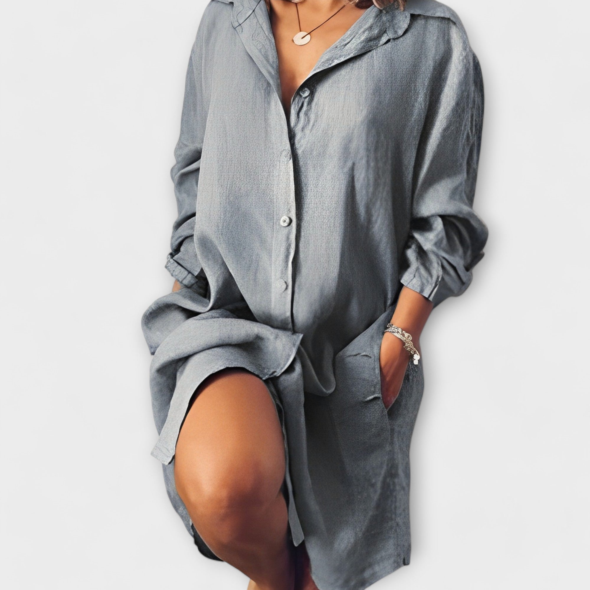 Silvia - Weißes lässiges Longshirt