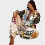 Stella - Cremefarbenes Set mit buntem Print