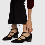 Lieselotte – Schwarze T-Riemchen-Pumps