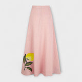 Cosima - Rosa Set mit Zitronen-Print und Midi-Rock
