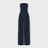 Amélie - Eleganter dunkelblauer Bandeau-Jumpsuit