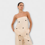 Georgia - Beiger Polka-Dot-Jumpsuit