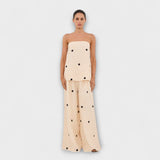 Georgia - Beiger Polka-Dot-Jumpsuit