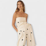 Georgia - Beiger Polka-Dot-Jumpsuit
