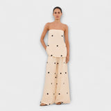 Georgia - Beiger Polka-Dot-Jumpsuit