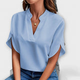 Vivi – Weiße leichte Bluse mit V-Ausschnitt