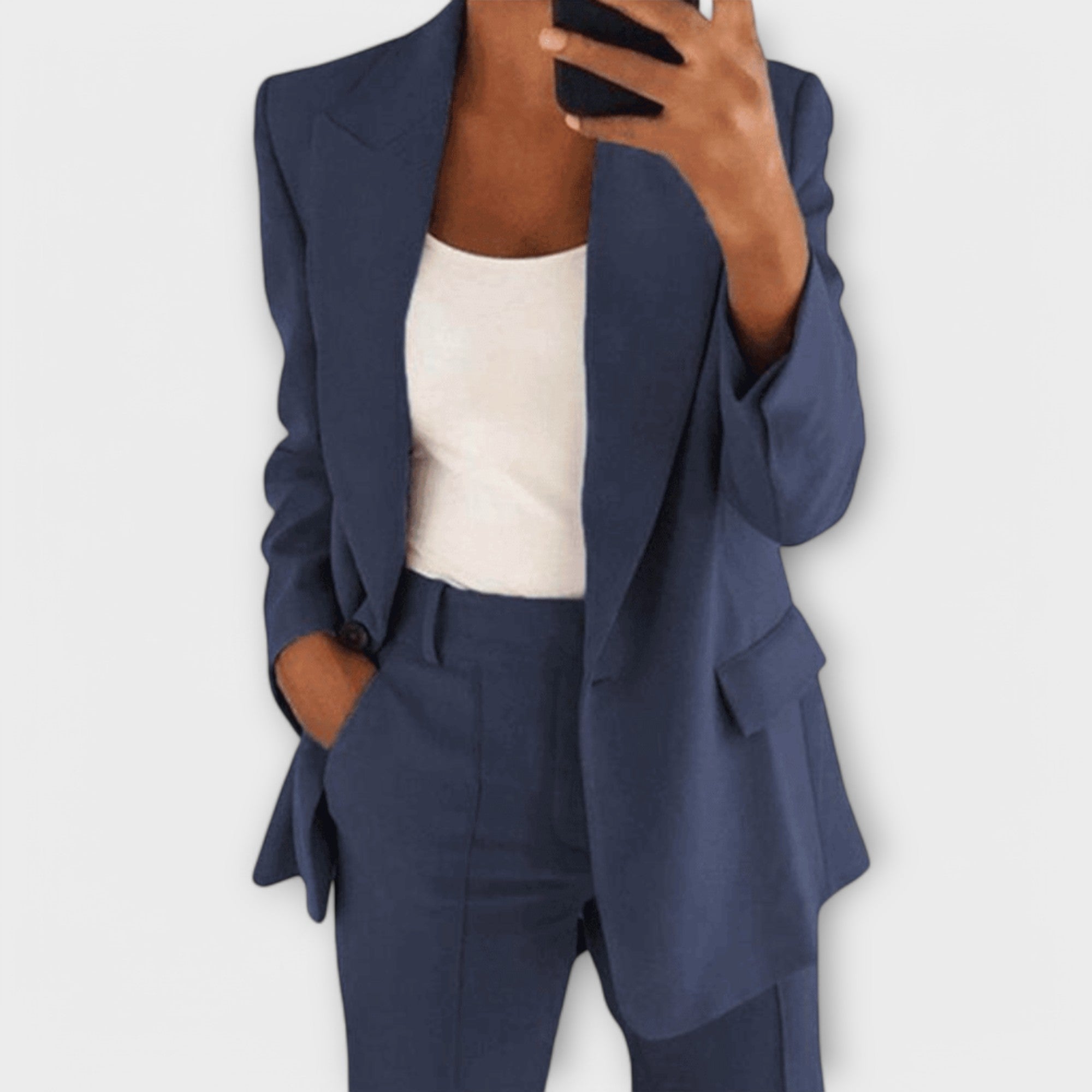 Schwarzes elegantes 2-teiliges Blazer-Set