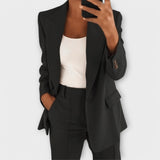 Schwarzes elegantes 2-teiliges Blazer-Set