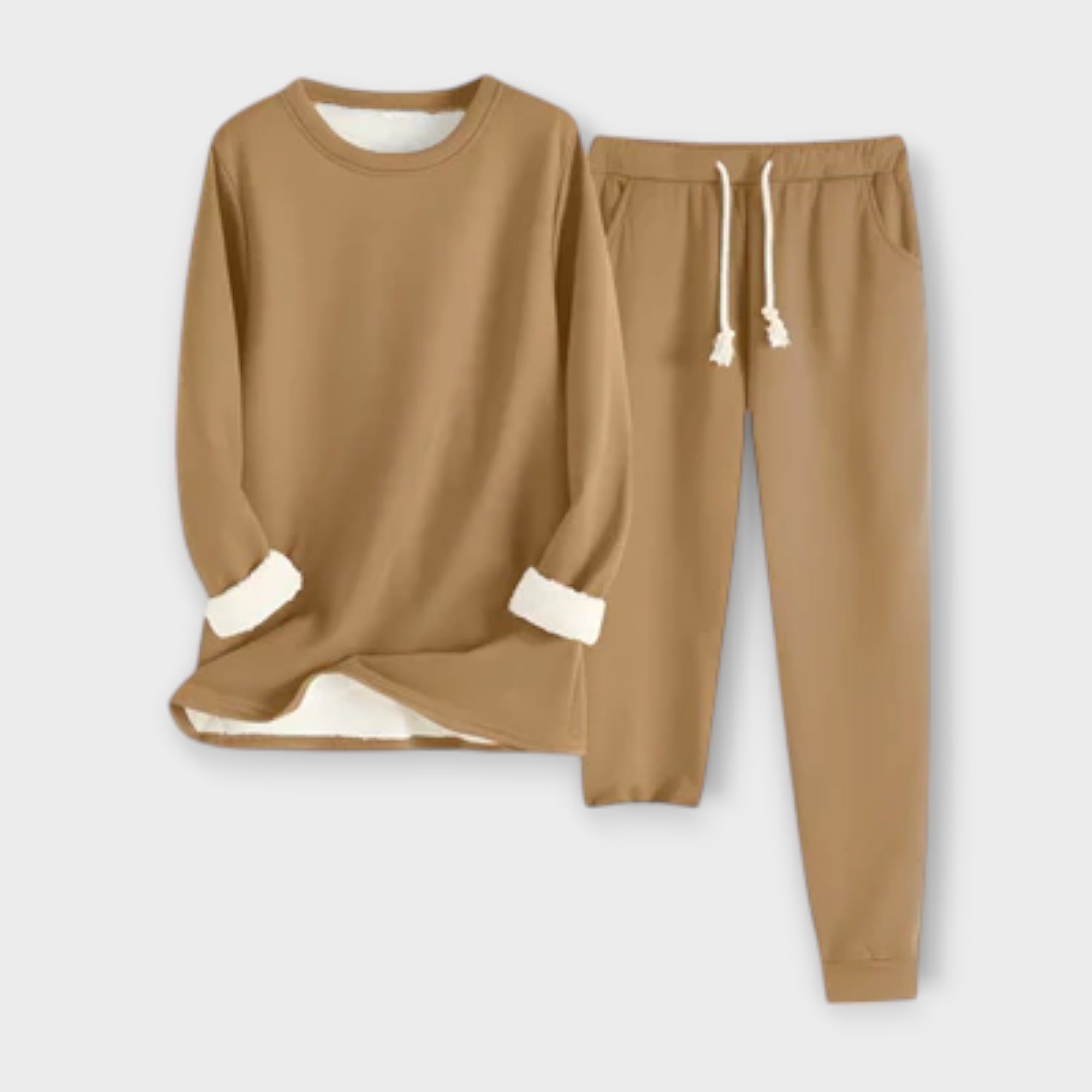 Mia - Schwarzes Thermo-Fleece-Set