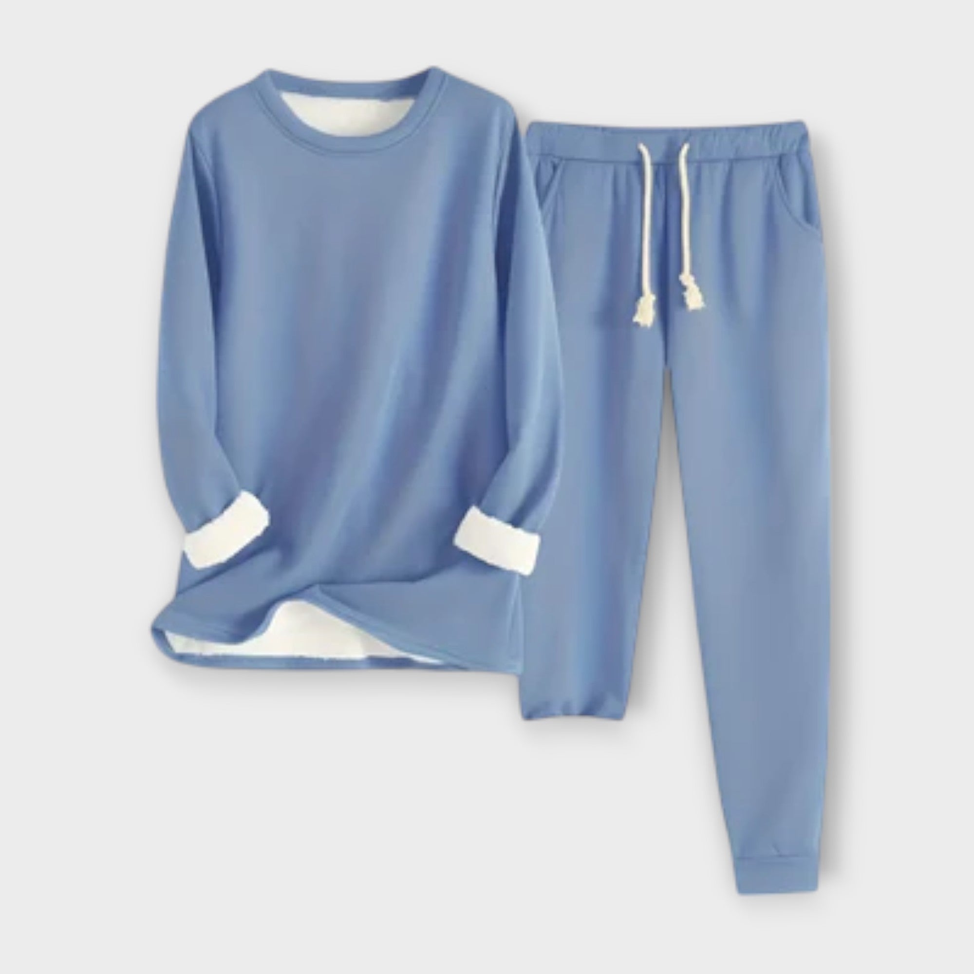 Mia - Schwarzes Thermo-Fleece-Set