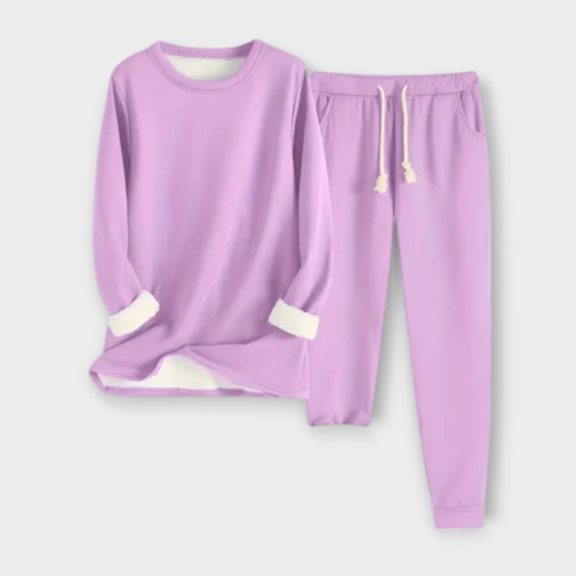 Mia - Schwarzes Thermo-Fleece-Set