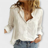 Nadia - Hellblaue Bluse mit Schwalbenmuster