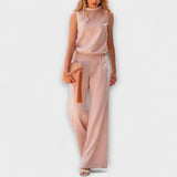 Ariana - Dunkelblaues Set mit fliessender Hose