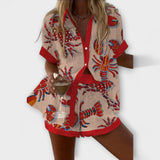 Daphira - Cremefarbenes Set mit Hummer-Print