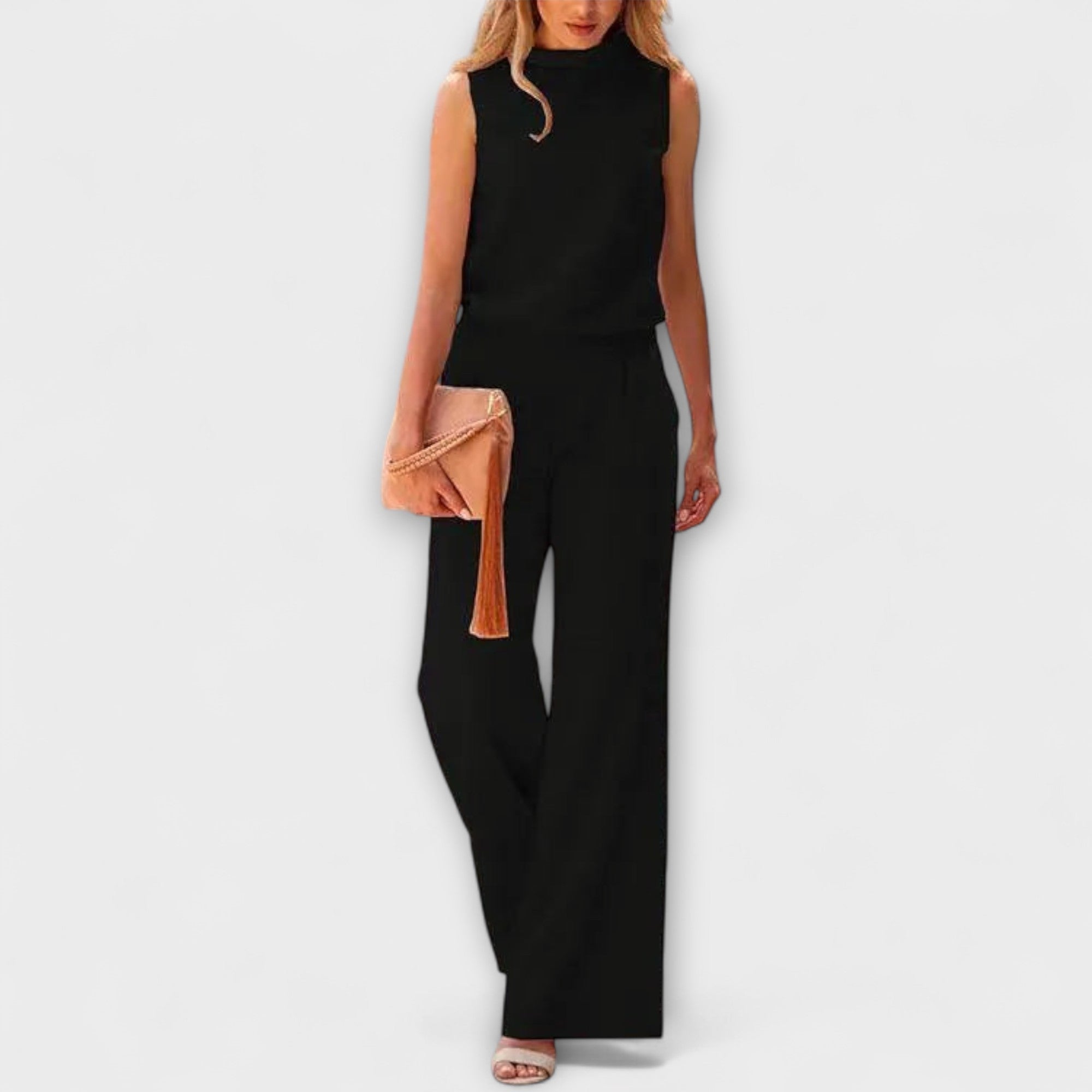Ariana - Dunkelblaues Set mit fliessender Hose