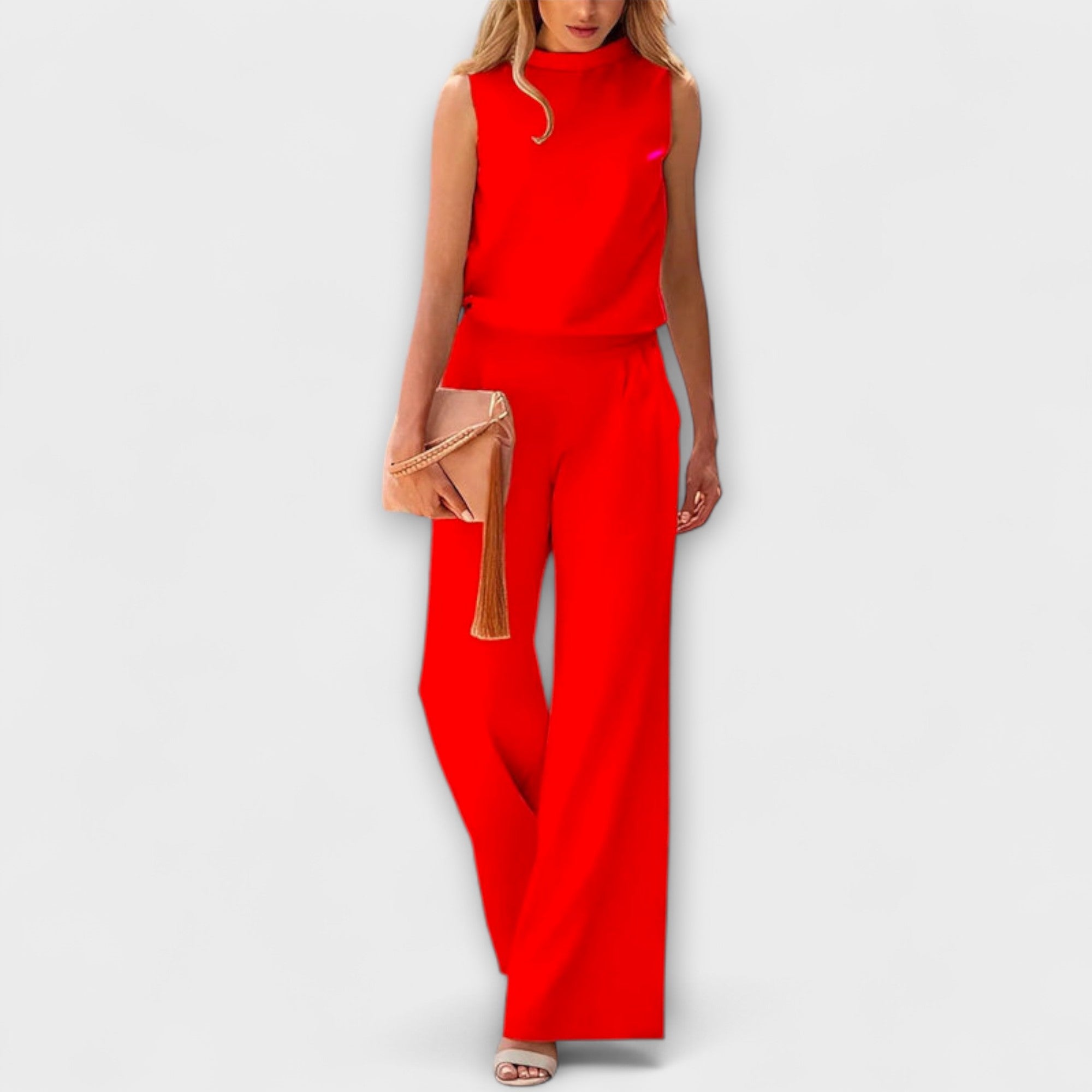 Ariana - Dunkelblaues Set mit fliessender Hose