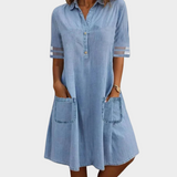 Vestido de ganga leve e arejado