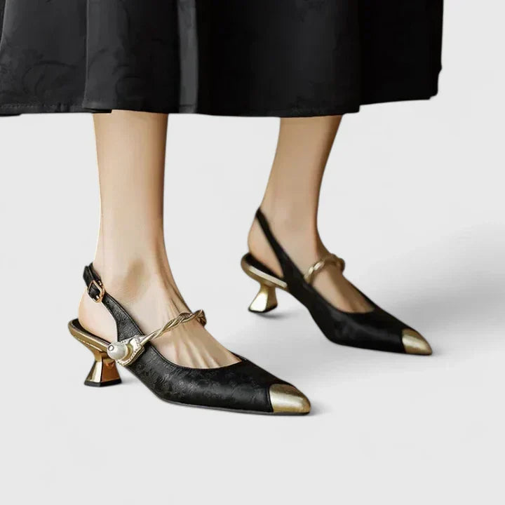 Bertlinde - Grüne Perlen-Pumps