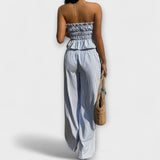 Mia - Hellblaues Hosen-Set mit Rüschen-Top