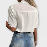 Élise - Weiße Bluse mit Stickerei