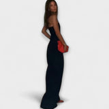 Sandrine - Eleganter dunkelblauer Bandeau-Jumpsuit