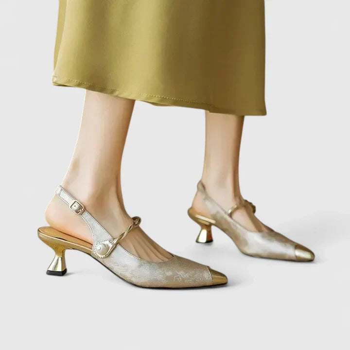 Bertlinde - Grüne Perlen-Pumps