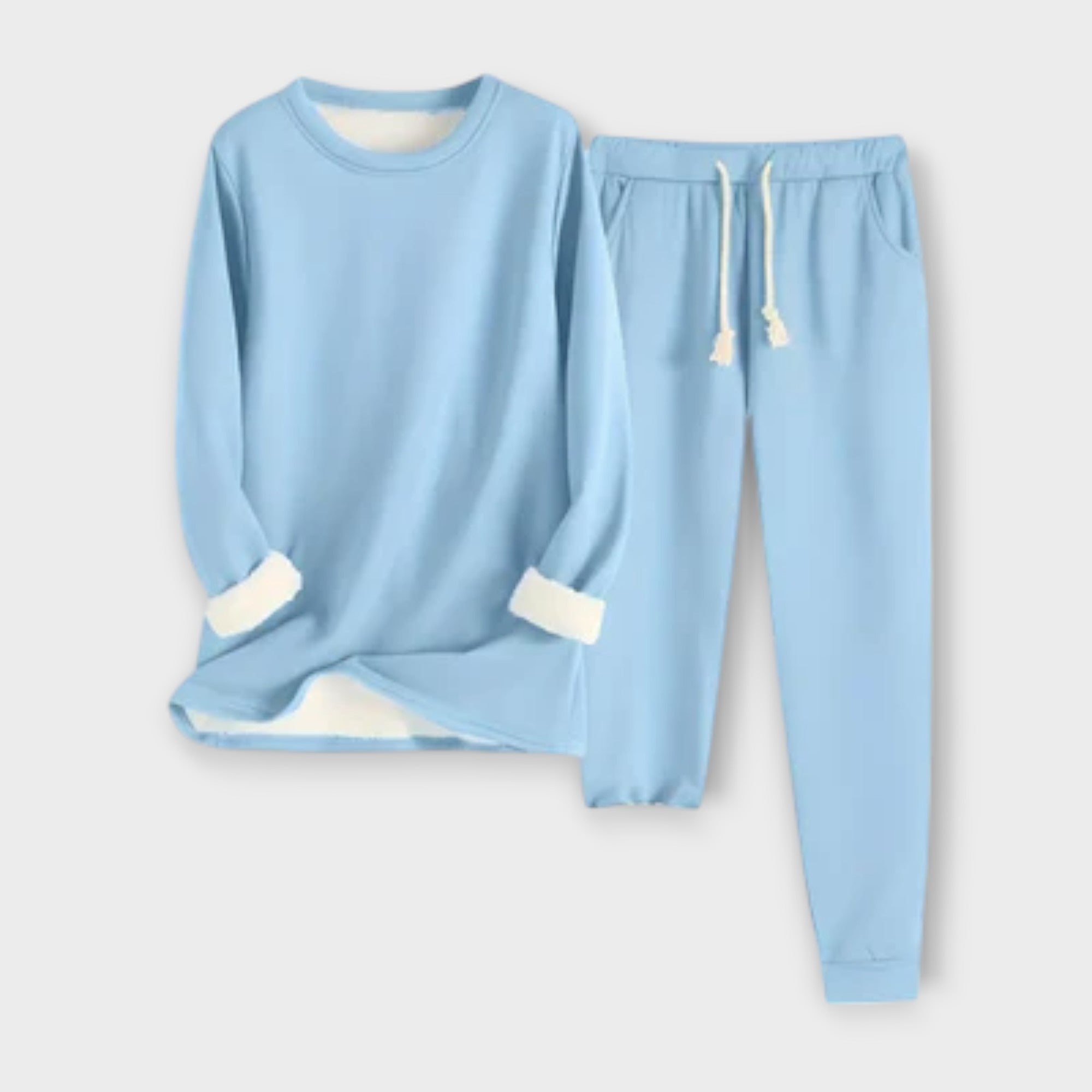 Mia - Schwarzes Thermo-Fleece-Set
