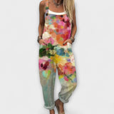 Lyra - Latzhose mit Aquarell-Blumen