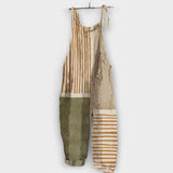 Andrea - Beige Vintage-Latzhose mit Streifen