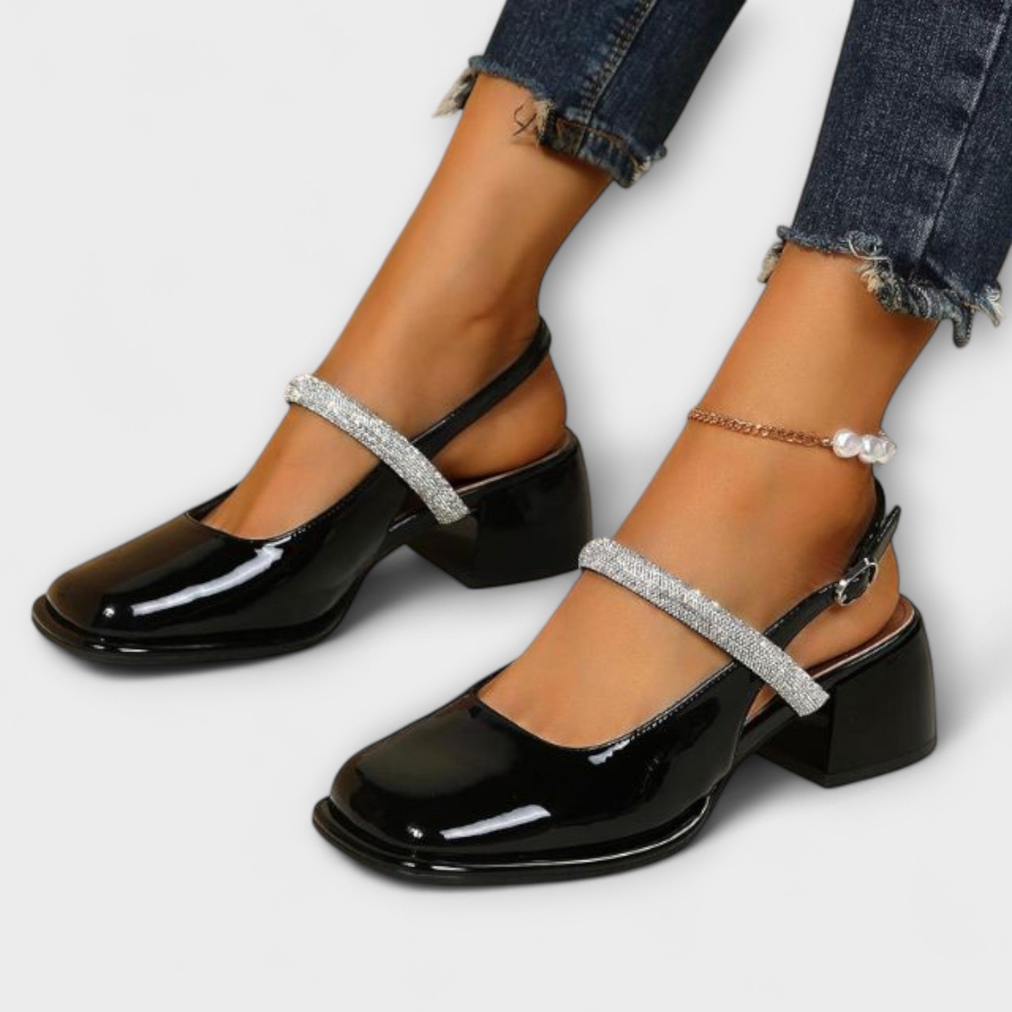 Klara – Mary Janes mit Glitzerriemen