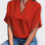 Vivi – Weiße leichte Bluse mit V-Ausschnitt