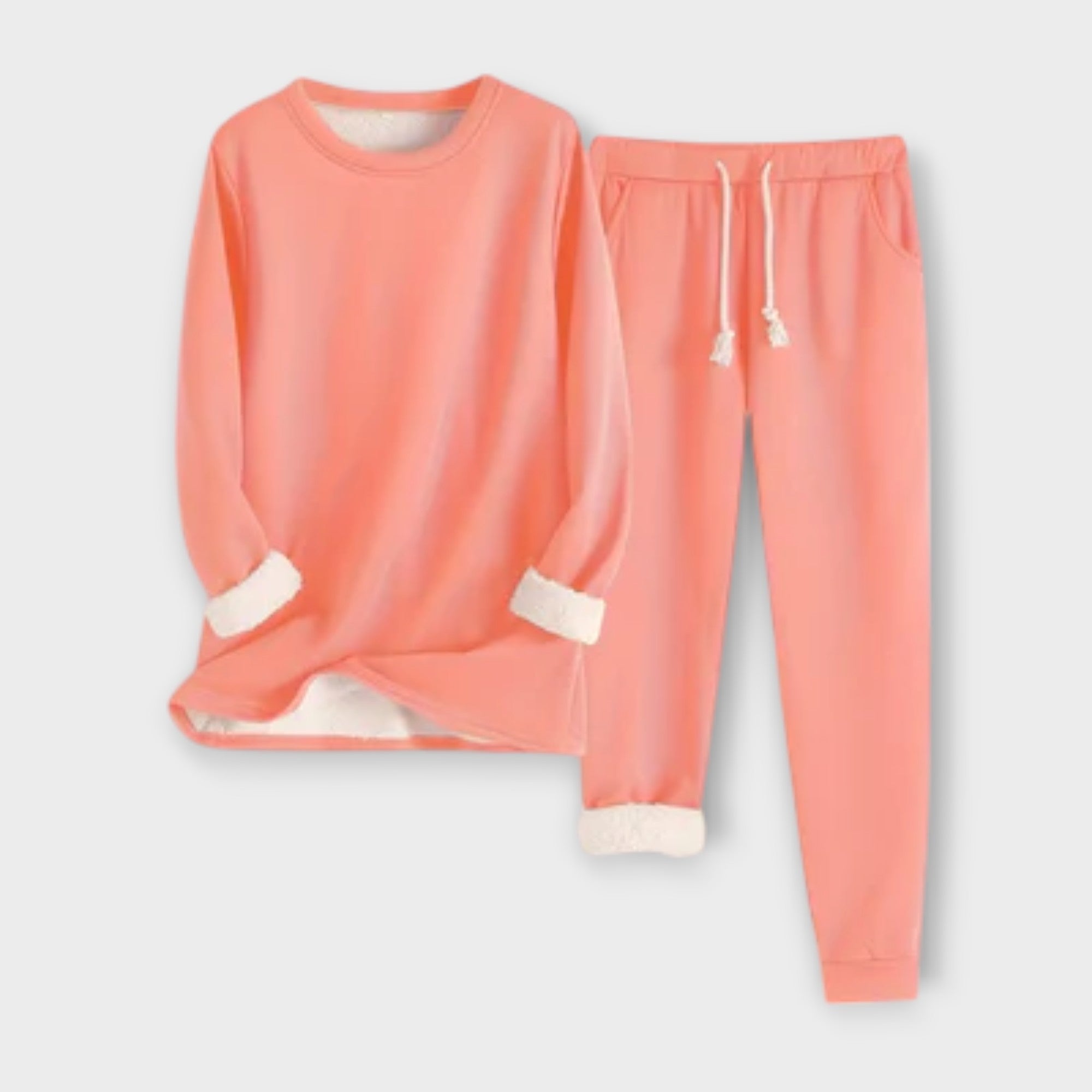 Mia - Schwarzes Thermo-Fleece-Set