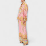 Sage - Lila-gelbes Set mit Print