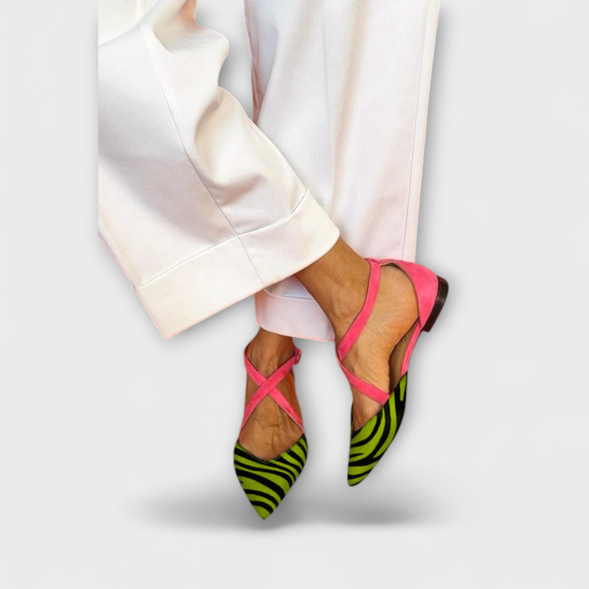 Sieghild - Slingpumps mit Zebraprint in Pink