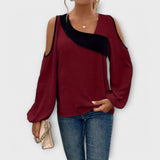 Scarlett - Blusa cor creme com decote quadrado