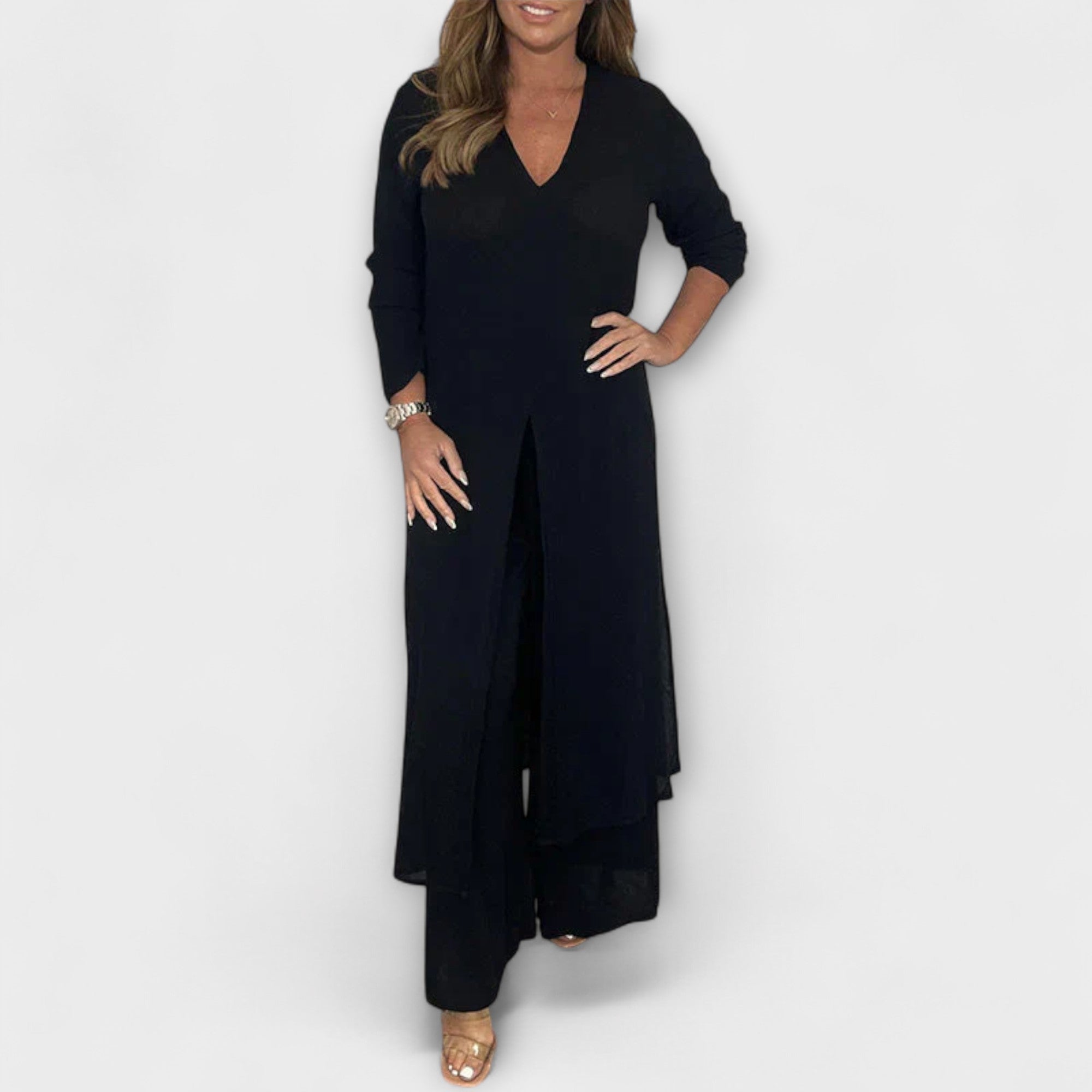 Olivgrünes stilvolles Damen-Co-Ord-Set