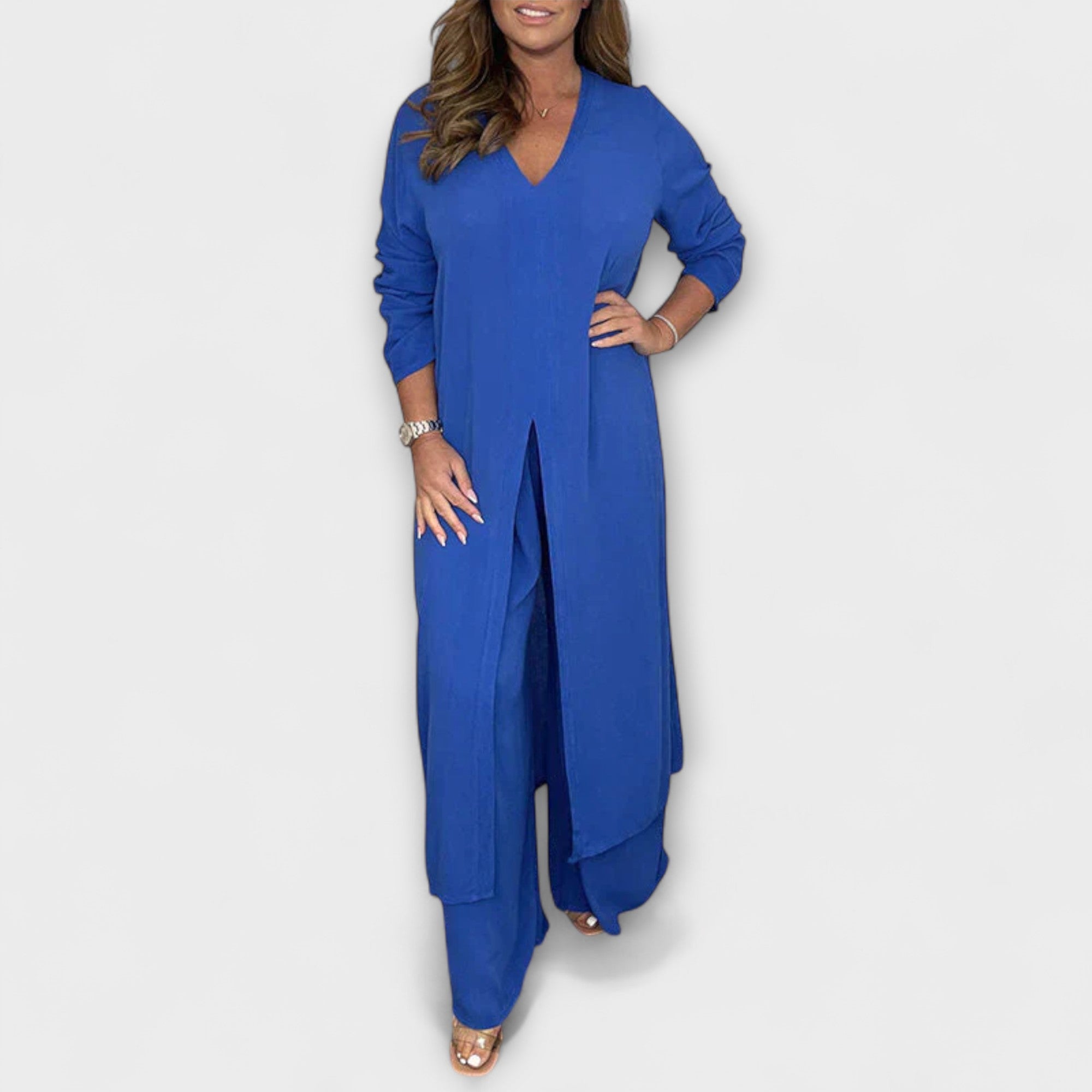 Olivgrünes stilvolles Damen-Co-Ord-Set