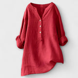 Caliste - Rote luftige Leinenbluse