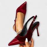 Klothilde - Slingpumps aus Samt-Patchwork