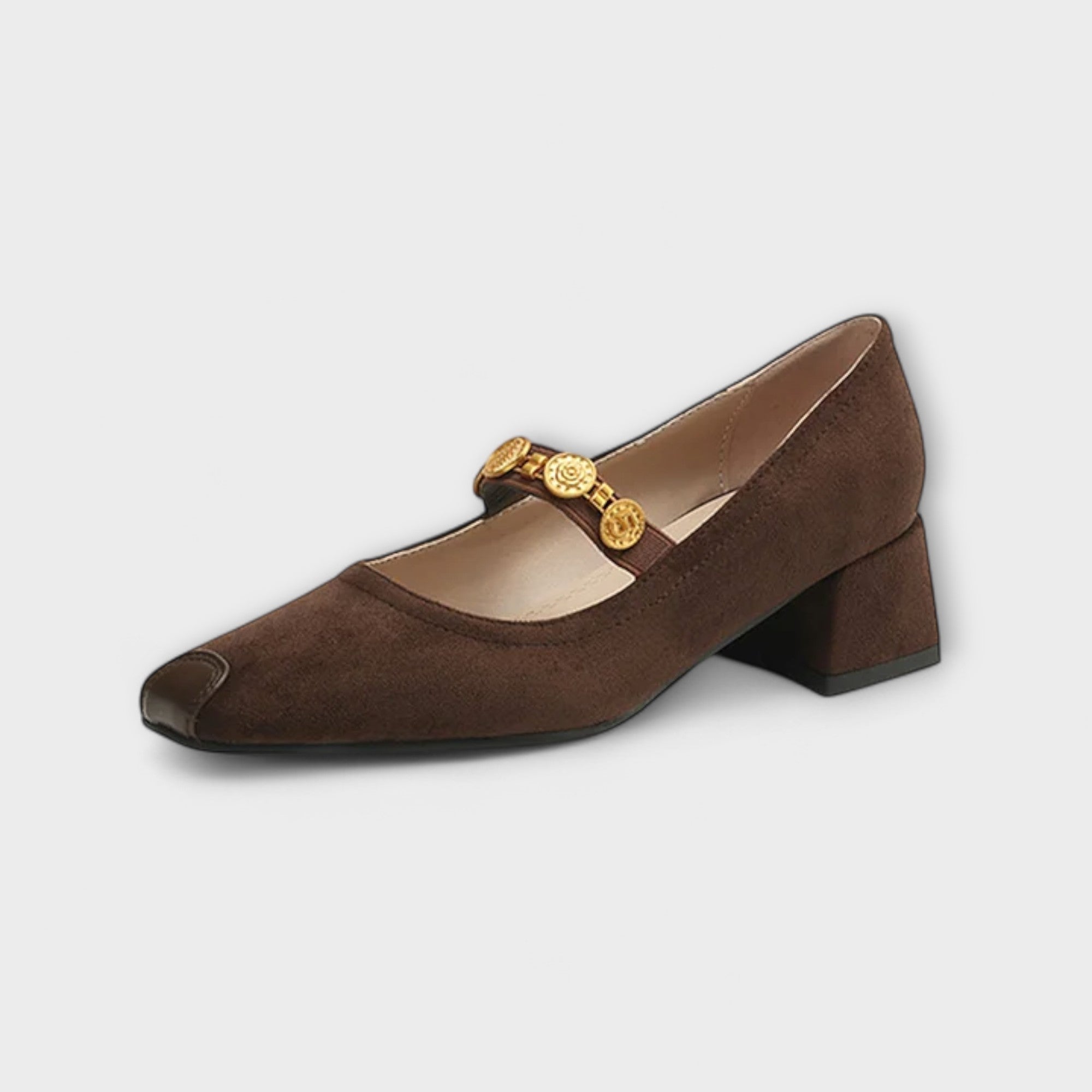 Elfriede – Pumps mit goldener Spange