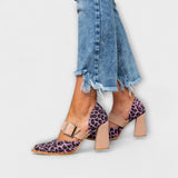 Mechthild - Leoparden-Pumps mit Blockabsatz