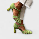 Gerlinde - Grüne Riemchenpumps
