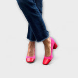 Lieselotte – Pinke Pumps mit Kontrastabsatz