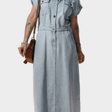 Jeanskleid mit eleganten Fledermausärmeln