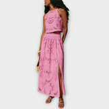 Milla - Rosa Set mit Cutout-Spitze