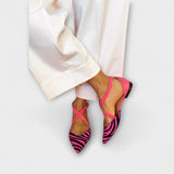 Sieghild - Slingpumps mit Zebraprint in Pink