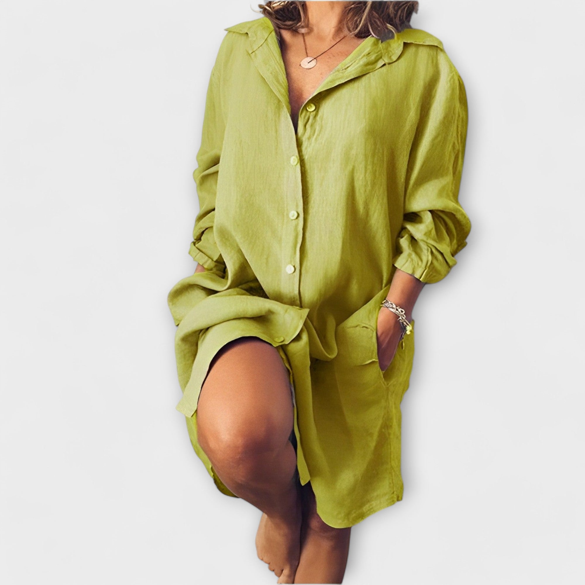 Silvia - Weißes lässiges Longshirt