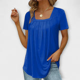 Annie - Weiße Bluse mit eckigem Ausschnitt