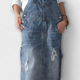 Abigail - Vintage-Jeanslatzhose im Used-Look