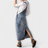 Abigail - Vintage-Jeanslatzhose im Used-Look